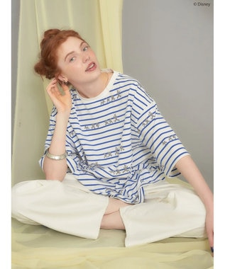 AMERICAN HOLIC 発砲プリントボーダーＴシャツ／Ｄｉｓｎｅｙ Border Ivory