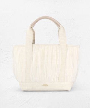 TOCCA GATHER TULLE TOTE キャンバストート アイボリー系