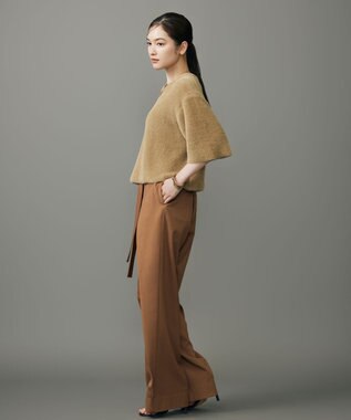 自由区 L 【カタログ掲載】シェニールボンディング ニット キャメル