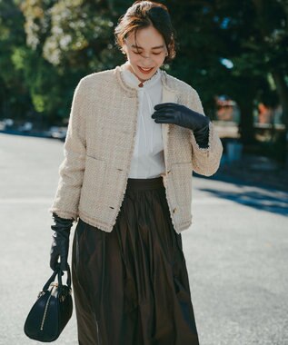 23区 【滝沢眞規子さん着用】レザー ロング グローブ ダークブラウン系