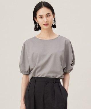 自由区 【接触冷感・UVカット・吸水速乾・抗菌防臭・洗える】ハイツイストポンチスリーブディティール カットソー