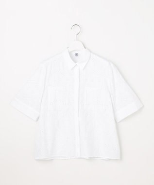 J.PRESS LADIES S 【一枚で着映え】エンブロイダリー ボクシーシャツ