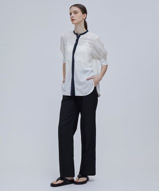 BEIGE， SIBYLLE /  配色カラーパフスリーブブラウス Ecru x Black