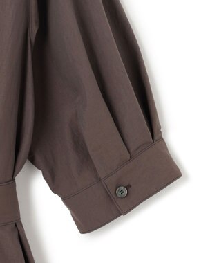 23区 【洗える】マットナイロンタフタ シャツワンピース ブラウン系
