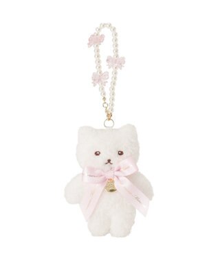 Maison de FLEUR パールリボンキャットチャーム Pink