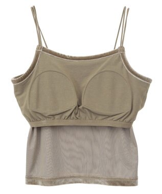 AMERICAN HOLIC カップ付き ベロアショートキャミソール Olive
