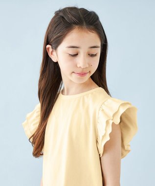 UNFILO 【110-150cm】アソート デザインTシャツ イエロー[フリルスリーブ]