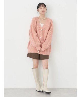 earth music&ecology フワフワＭＩＸヤーンカーディガン Orange