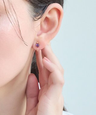 Phoebe 【痛くないシリーズ】パワーストーンライトフィットイヤリング　アメシスト/天然石 パープル