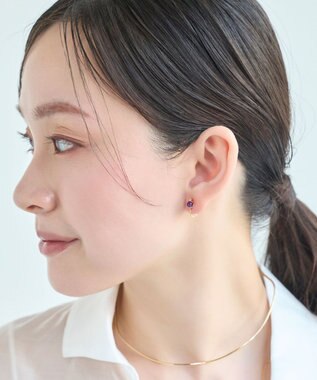 Phoebe 【痛くないシリーズ】パワーストーンライトフィットイヤリング　アメシスト/天然石 パープル