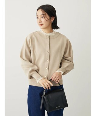 Green Parks ・ｆｕｒｒｙ　ｒａｔｅ２ｗａｙかる~いニットカーデ Light Beige