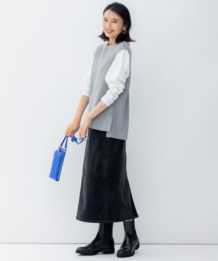 23区 L 【洗える】バナナスリーブ フォルム ロングTシャツ ホワイト系