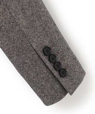 ICB L シックツイード テーラードジャケット ブラウンミックス系