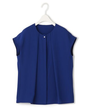 ICB 【洗える】エステルダブルクロス プルオーバーブラウス ロイヤルブルー系