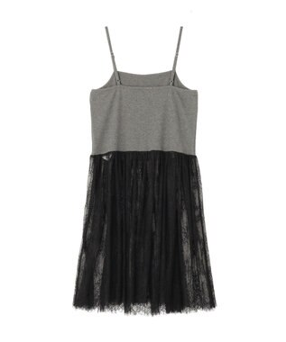 earth music&ecology チュールヘムキャミソール Dark Gray Mixture