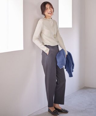 ANY 【洗濯機可】ラメハイネックＴシャツ オフ