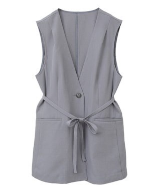 earth music&ecology ショルダータックジレ Gray