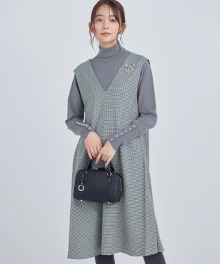 組曲 【WEB限定色あり】ELENA タートルネック ニット チャコールグレー系