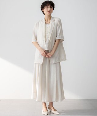 23区 【Oggi6月号掲載/速乾性/接触冷感】シアータンブラー ハーフスリーブ ジャケット ベージュ系