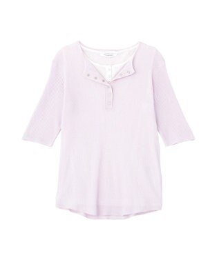 AMERICAN HOLIC 【2点セット】シアーリブヘンリーネックニット＋タンクトップ Purple