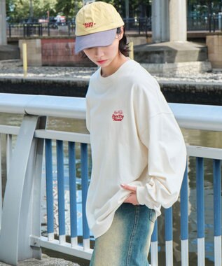 WEGO 【ユニセックス着用ITEM】フロッキーロゴBIGロンT（LS） ホワイトアイボリー