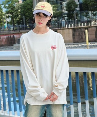 WEGO 【ユニセックス着用ITEM】フロッキーロゴBIGロンT（LS） ホワイトアイボリー