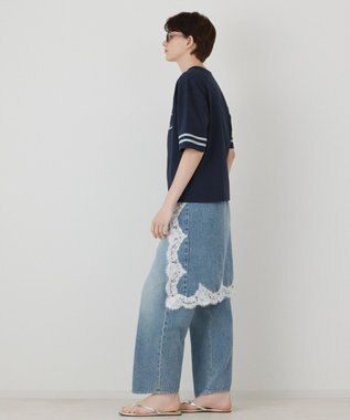 GRACE CONTINENTAL カレッジロゴプリントTシャツ ネイビー
