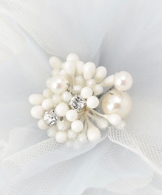 ANY SIS シャインフルール コサージュ ライトグレー