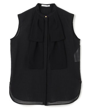 BEIGE， 【洗える】MOYE / シアーウールビックボウタイブラウス Black
