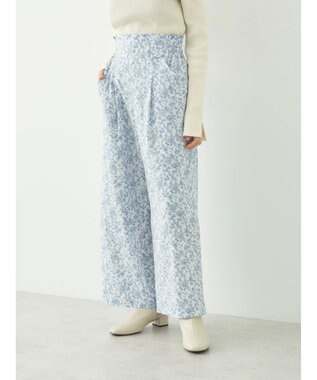 earth music&ecology 隠れウサギ柄パンツ Ecru