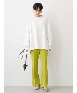 AMERICAN HOLIC 刺繍ロゴミニ裏毛ボートネックチュニック Off White