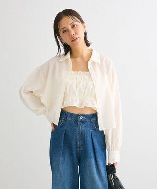 Green Parks ・ＥＬＥＮＣＡＲＥ　ＤＵＥ　ビスチェ付ショートシャツ Ivory