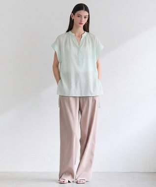 BEIGE， BAC / コットンシアー ギャザーブラウス MInt