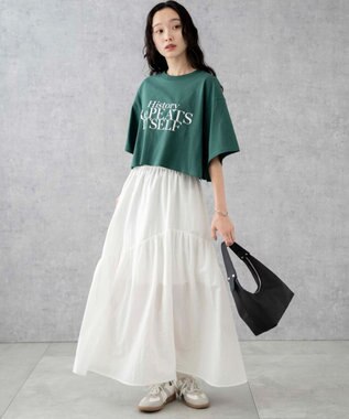 WEGO 【新色追加/手洗い可】グラフィックショートT グリーン