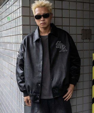 WEGO エコレザーグラフィックジャケット