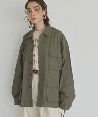 WEGO 【ANGIE VINTAGE】ミリタリー シャツジャケット カーキ