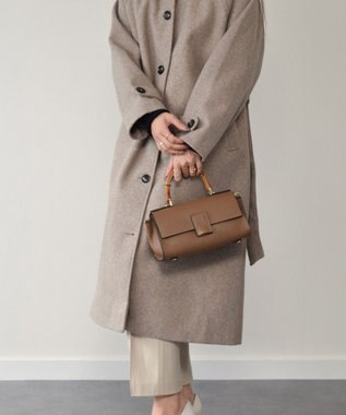 INTER-CHAUSSURES 【LORISTELLA】バンブーハンドルレザーハンドバッグ ブラウン