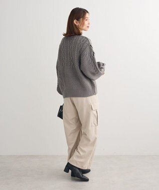 Green Parks 変形ケーブルニットプルオーバー Gray