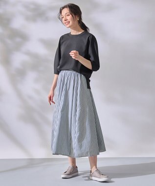 ANY 【洗濯機可】パフスリーブニットプルオーバー チャコール