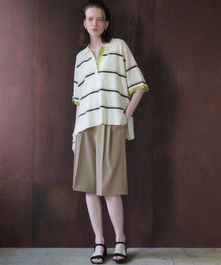 YECCA VECCA 【尾崎紗代子さん着用】タックハーフパンツ Camel