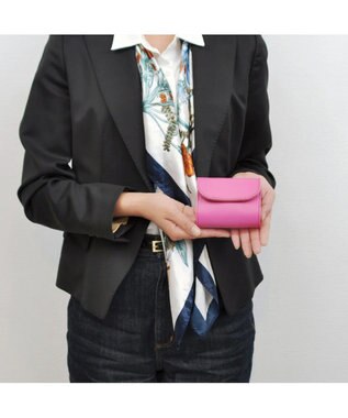 UNBILLION perche 姫路レザーかぶせミニウォレット ピンク