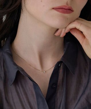 Phoebe 【金属アレルギー対応】シャインベゼルセッティングネックレス　ゴールド