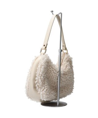 INTER-CHAUSSURES 【ANDREA CARDONE ITALI】レザーハンドルボアホーボーバッグ アイボリー