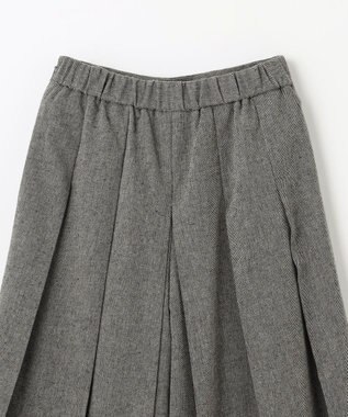 ANY 【手洗い可/ウエストゴム】タックワイドパンツ グレー