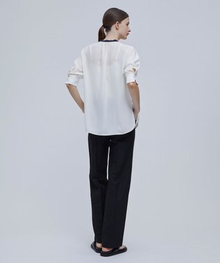 BEIGE， SIBYLLE /  配色カラーパフスリーブブラウス Ecru x Black