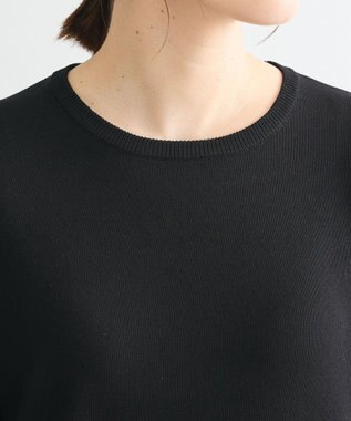 Green Parks 袖チュールマジョリカドッキングニットプルオーバー Black