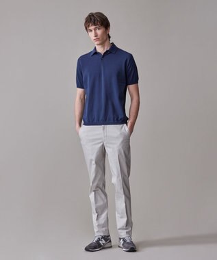 J.PRESS MEN 洗練されたデザインと機能性【ストレッチ】トリコチン ステムテーパード パンツ ライトグレー系