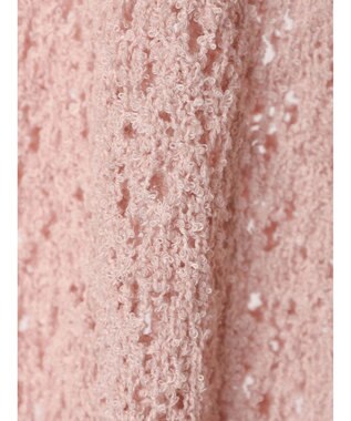 earth music&ecology ファンシーヤーンすかしニットカーディガン Pink