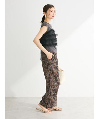 Green Parks ・ｓｗｉｎｇ　ｂｙ　ＳＥＴ２点チュールビスチェ＆フレンチＴ Charcoal Gray