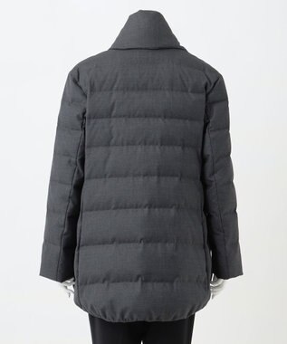 23区 S 【R(アール)】ウールダウン マフラー付きノーカラーコート グレー系